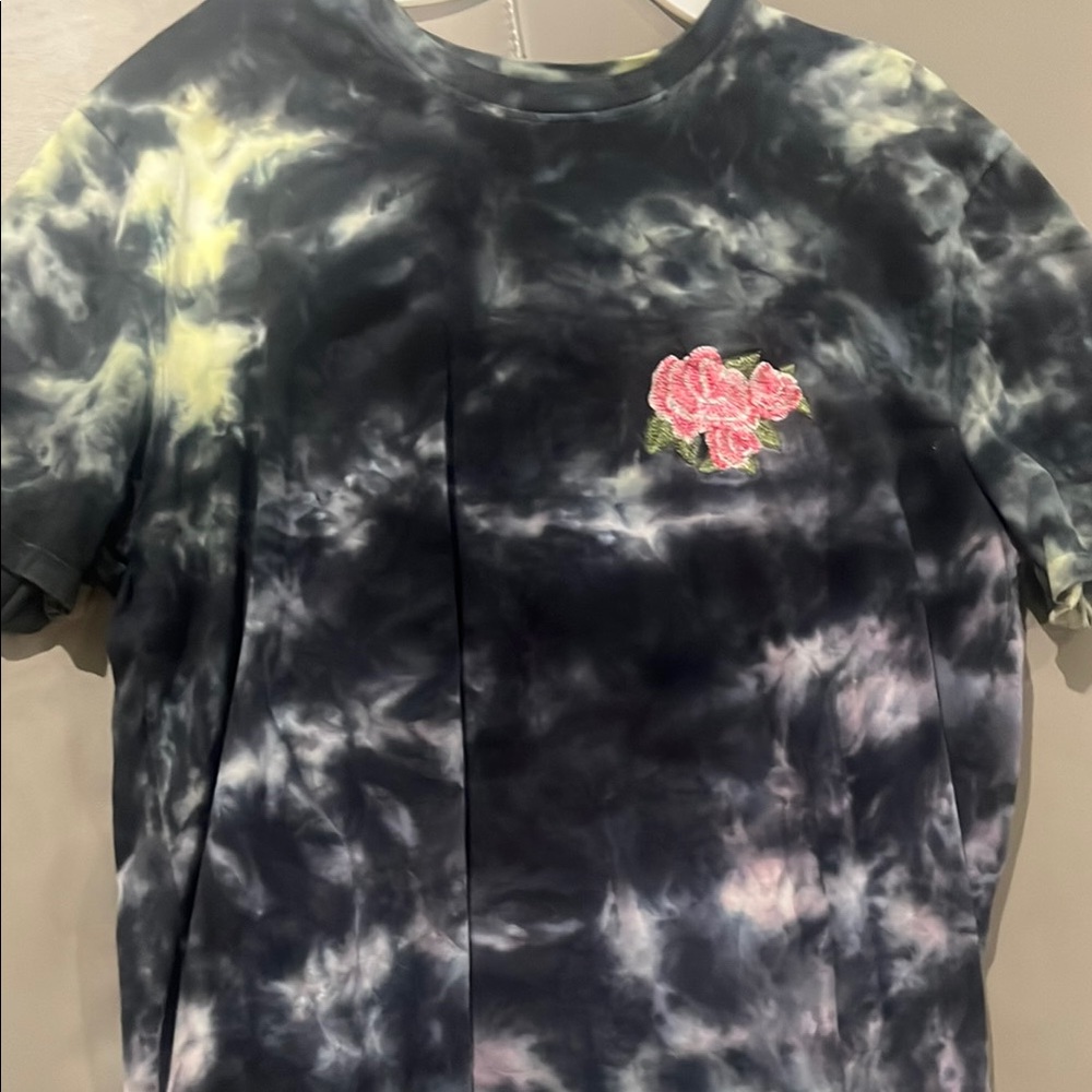 Tie-Dye Kids Shirt with Floral Patch